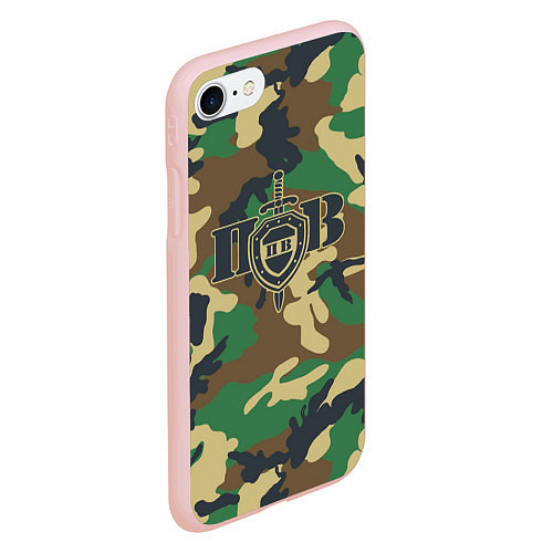 Чехол iPhone 7/8 матовый Пограничные Войска камуфляж / 3D-Светло-розовый – фото 2