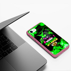 Чехол iPhone 7/8 матовый Brawl Stars Virus 8-Bit, цвет: 3D-малиновый — фото 2