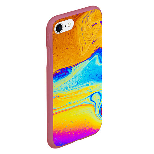Чехол iPhone 7/8 матовый ABSTRACT WAVES / 3D-Малиновый – фото 2