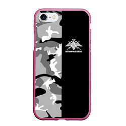 Чехол iPhone 7/8 матовый Пограничные Войска камуфляж, цвет: 3D-малиновый