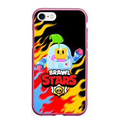 Чехол iPhone 7/8 матовый BRAWL STARS SPROUT, цвет: 3D-малиновый