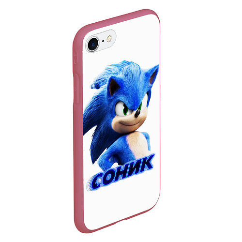 Чехол iPhone 7/8 матовый SONIC / 3D-Малиновый – фото 2