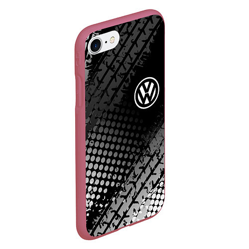 Чехол iPhone 7/8 матовый Volkswagen / 3D-Малиновый – фото 2