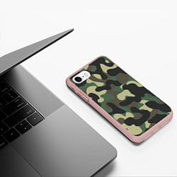 Чехол iPhone 7/8 матовый КАМУФЛЯЖ, цвет: 3D-светло-розовый — фото 2