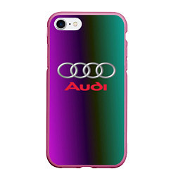 Чехол iPhone 7/8 матовый Audi, цвет: 3D-малиновый