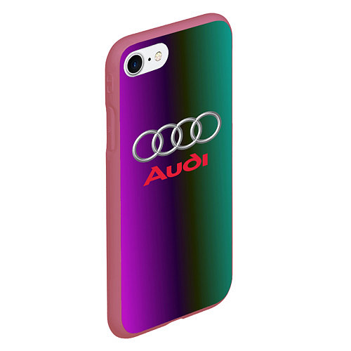 Чехол iPhone 7/8 матовый Audi / 3D-Малиновый – фото 2