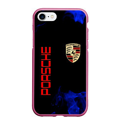 Чехол iPhone 7/8 матовый Porsche, цвет: 3D-малиновый