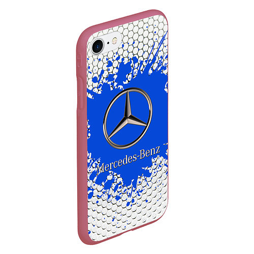 Чехол iPhone 7/8 матовый Mercedes / 3D-Малиновый – фото 2