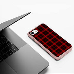 Чехол iPhone 7/8 матовый Шотландка, цвет: 3D-светло-розовый — фото 2