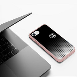 Чехол iPhone 7/8 матовый Volkswagen, цвет: 3D-светло-розовый — фото 2