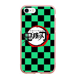 Чехол iPhone 7/8 матовый KIMETSU NO YAIBA, цвет: 3D-светло-розовый