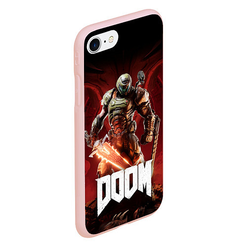 Чехол iPhone 7/8 матовый Doom / 3D-Светло-розовый – фото 2