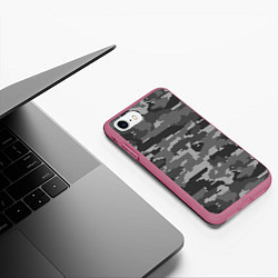 Чехол iPhone 7/8 матовый ВЯЗАНЫЙ КАМУФЛЯЖ, цвет: 3D-малиновый — фото 2