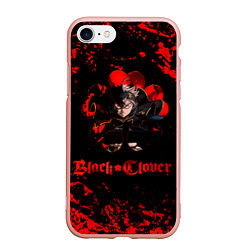 Чехол iPhone 7/8 матовый Черный Клевер Черный Бык 8, цвет: 3D-светло-розовый