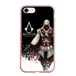 Чехол iPhone 7/8 матовый Assassin’s Creed 04, цвет: 3D-светло-розовый