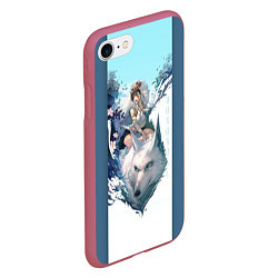 Чехол iPhone 7/8 матовый Mononoke, цвет: 3D-малиновый — фото 2