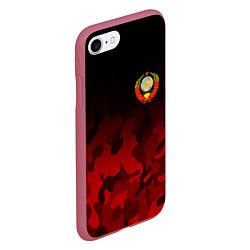 Чехол iPhone 7/8 матовый СССР, цвет: 3D-малиновый — фото 2