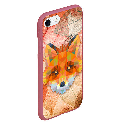 Чехол iPhone 7/8 матовый Fox / 3D-Малиновый – фото 2