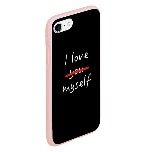 Чехол iPhone 7/8 матовый I Love myself / 3D-Светло-розовый – фото 2