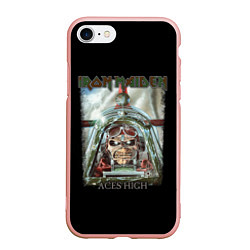 Чехол iPhone 7/8 матовый Iron Maiden, цвет: 3D-светло-розовый