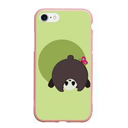 Чехол iPhone 7/8 матовый Прикольная панда с бабочкой, цвет: 3D-светло-розовый