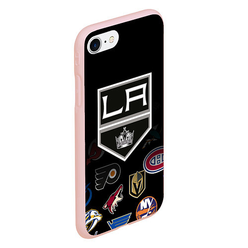 Чехол iPhone 7/8 матовый NHL Los Angeles Kings / 3D-Светло-розовый – фото 2