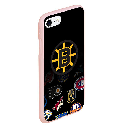Чехол iPhone 7/8 матовый NHL Boston Bruins Z / 3D-Светло-розовый – фото 2