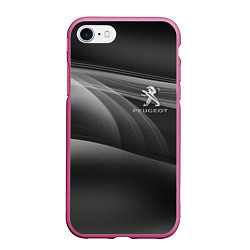 Чехол iPhone 7/8 матовый PEUGEOT, цвет: 3D-малиновый