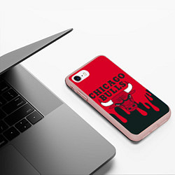 Чехол iPhone 7/8 матовый Chicago Bulls, цвет: 3D-светло-розовый — фото 2