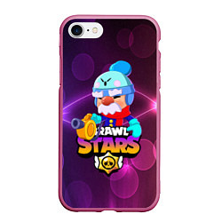 Чехол iPhone 7/8 матовый BRAWL STARS GALE, цвет: 3D-малиновый