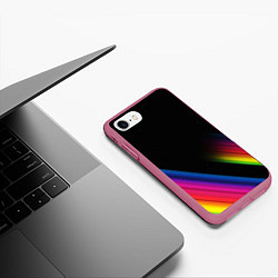 Чехол iPhone 7/8 матовый НЕОНОВАЯ ТЕКСТУРА, цвет: 3D-малиновый — фото 2