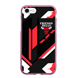 Чехол iPhone 7/8 матовый CHICAGO BULLS, цвет: 3D-малиновый