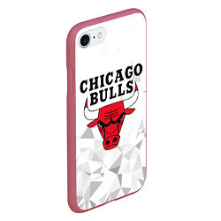 Чехол iPhone 7/8 матовый CHICAGO BULLS, цвет: 3D-малиновый — фото 2