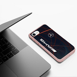 Чехол iPhone 7/8 матовый MERCEDES-BENZ AMG, цвет: 3D-светло-розовый — фото 2