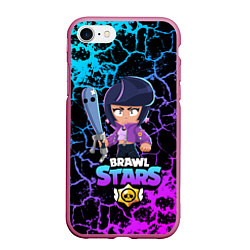 Чехол iPhone 7/8 матовый BRAWL STARS BIBI, цвет: 3D-малиновый