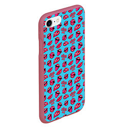 Чехол iPhone 7/8 матовый Губы Поп-арт, цвет: 3D-малиновый — фото 2
