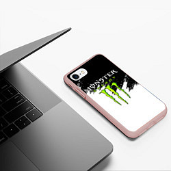 Чехол iPhone 7/8 матовый MONSTER ENERGY, цвет: 3D-светло-розовый — фото 2