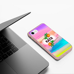 Чехол iPhone 7/8 матовый Катя, цвет: 3D-светло-розовый — фото 2