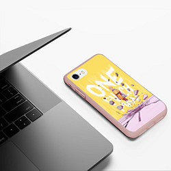 Чехол iPhone 7/8 матовый One Punch Man, цвет: 3D-светло-розовый — фото 2