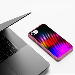 Чехол iPhone 7/8 матовый WAVES COLOR, цвет: 3D-малиновый — фото 2