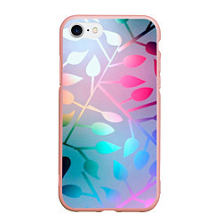 Чехол iPhone 7/8 матовый Листья, цвет: 3D-светло-розовый