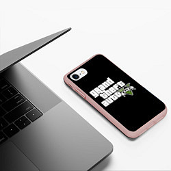 Чехол iPhone 7/8 матовый GTA 5, цвет: 3D-светло-розовый — фото 2