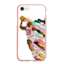Чехол iPhone 7/8 матовый МАЙКЛ ДЖОРДАН, цвет: 3D-светло-розовый