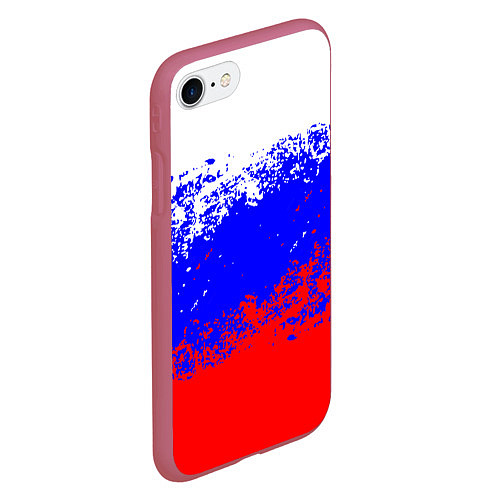 Чехол iPhone 7/8 матовый Россия / 3D-Малиновый – фото 2