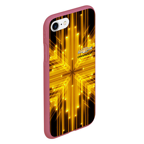 Чехол iPhone 7/8 матовый CHEVROLET / 3D-Малиновый – фото 2