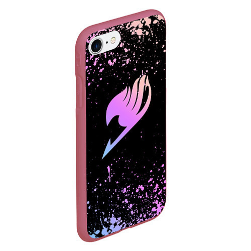 Чехол iPhone 7/8 матовый Fairy Tail / 3D-Малиновый – фото 2