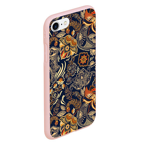 Чехол iPhone 7/8 матовый Узор орнамент цветы этно / 3D-Светло-розовый – фото 2