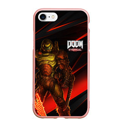 Чехол iPhone 7/8 матовый DOOM ETERNAL, цвет: 3D-светло-розовый