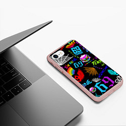 Чехол iPhone 7/8 матовый 6IX9INE, цвет: 3D-светло-розовый — фото 2
