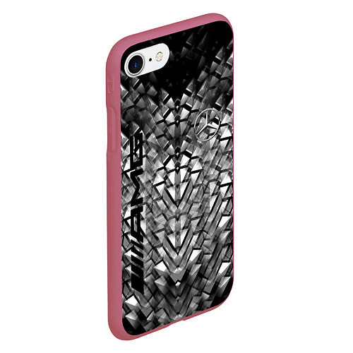 Чехол iPhone 7/8 матовый MERCEDES / 3D-Малиновый – фото 2
